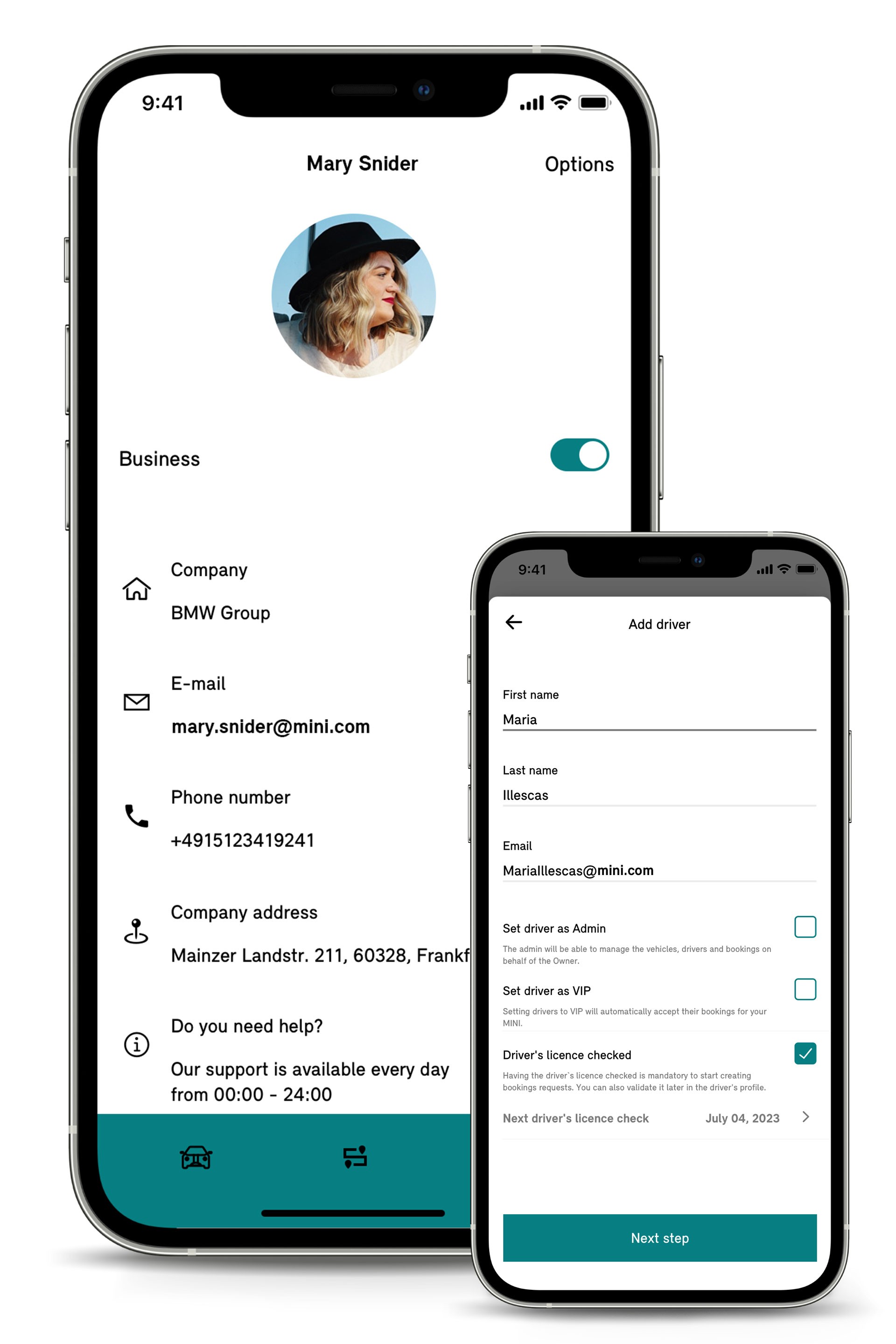 MINI Sharing für Ihr Business - MINI Sharing App - Business-Account